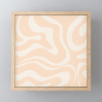 Retro Modern Liquid Swirl Abstract Pattern Square in Soft Pale Peach  Mini Art Print Gallery Image 1
