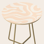 Retro Modern Liquid Swirl Abstract Pattern Square in Soft Pale Peach  Side Table Gallery Image 2
