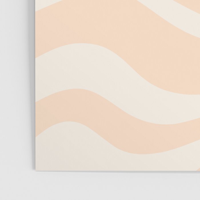 Retro Modern Liquid Swirl Abstract Pattern Square in Soft Pale Peach  Poster Gallery Image 3