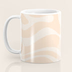 Retro Modern Liquid Swirl Abstract Pattern Square in Soft Pale Peach  Coffee Mug Gallery Image 3