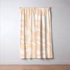 Retro Modern Liquid Swirl Abstract Pattern Square in Soft Pale Peach  Window Curtain Gallery Image 3