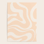 Retro Modern Liquid Swirl Abstract Pattern Square in Soft Pale Peach  Poster Gallery Image 4