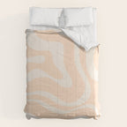 Retro Modern Liquid Swirl Abstract Pattern Square in Soft Pale Peach  Comforter Gallery Image 6