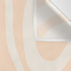 Retro Modern Liquid Swirl Abstract Pattern Square in Soft Pale Peach  Wall Tapestry Gallery Image 3