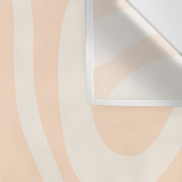 Retro Modern Liquid Swirl Abstract Pattern Square in Soft Pale Peach  Wall Tapestry Gallery Image 3