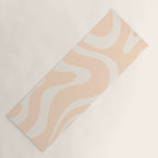 Retro Modern Liquid Swirl Abstract Pattern Square in Soft Pale Peach  Yoga Mat Gallery Image 1