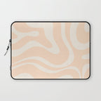 Retro Modern Liquid Swirl Abstract Pattern Square in Soft Pale Peach  Laptop Sleeve Gallery Image 1