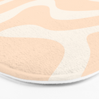 Retro Modern Liquid Swirl Abstract Pattern Square in Soft Pale Peach  Bath Mat Gallery Image 3