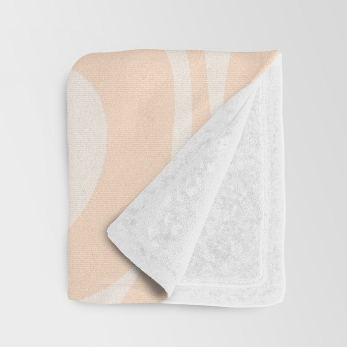 Retro Modern Liquid Swirl Abstract Pattern Square in Soft Pale Peach  Throw Blanket Gallery Image 3