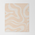 Retro Modern Liquid Swirl Abstract Pattern Square in Soft Pale Peach  Throw Blanket Gallery Image 2