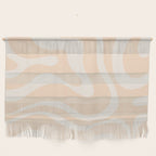 Retro Modern Liquid Swirl Abstract Pattern Square in Soft Pale Peach  Wall Hanging Gallery Image 1