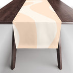Retro Modern Liquid Swirl Abstract Pattern Square in Soft Pale Peach  Table Runner Gallery Image 1