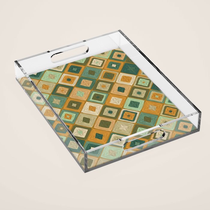 Hand-drawn Quilt #6 Acrylic Tray Gallery Image 1