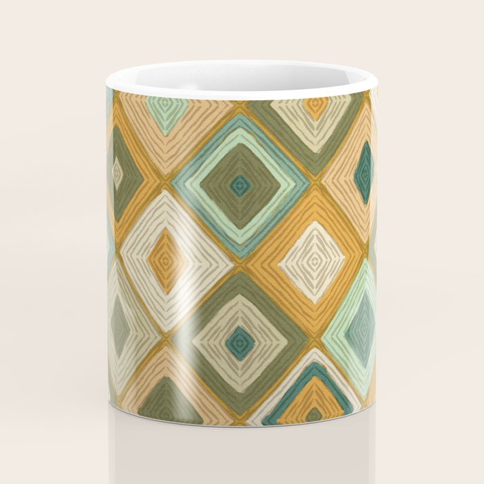 Hand-drawn Quilt #6 Coffee Mug Gallery Image 4