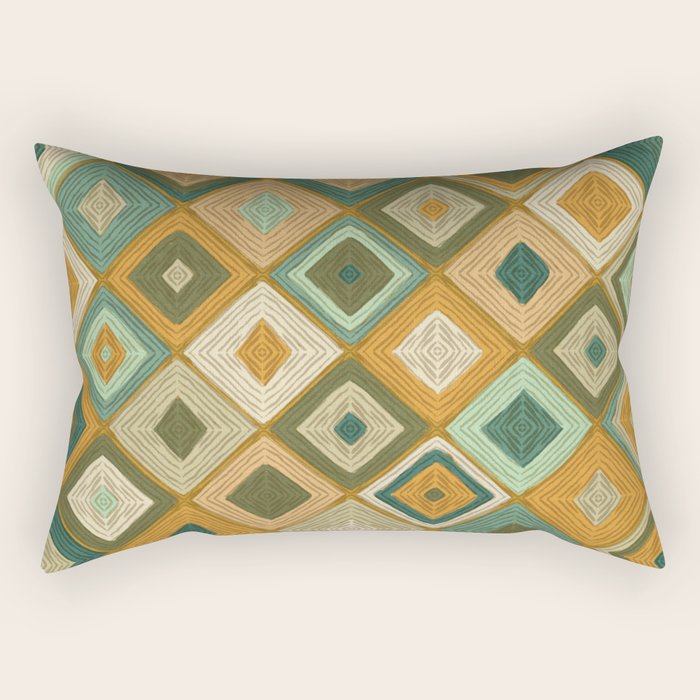 Hand-drawn Quilt #6 Rectangular Pillow Gallery Image 2