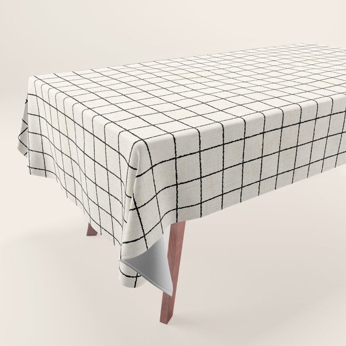 LINEN GRID Tablecloth Gallery Image 1