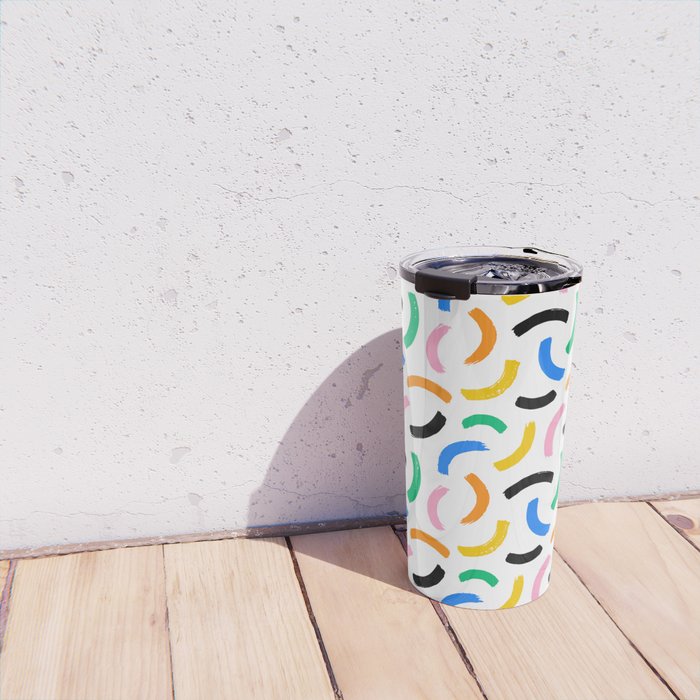 Colorful abstract brush stroke art pattern Travel Mug Gallery Image 4
