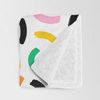 Colorful abstract brush stroke art pattern Throw Blanket Gallery Image 3