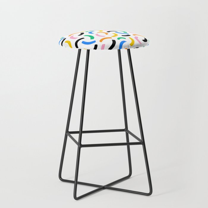 Colorful abstract brush stroke art pattern Stool Gallery Image 1