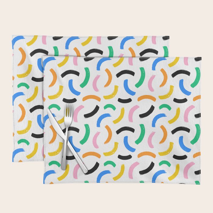 Colorful abstract brush stroke art pattern Placemat Gallery Image 1