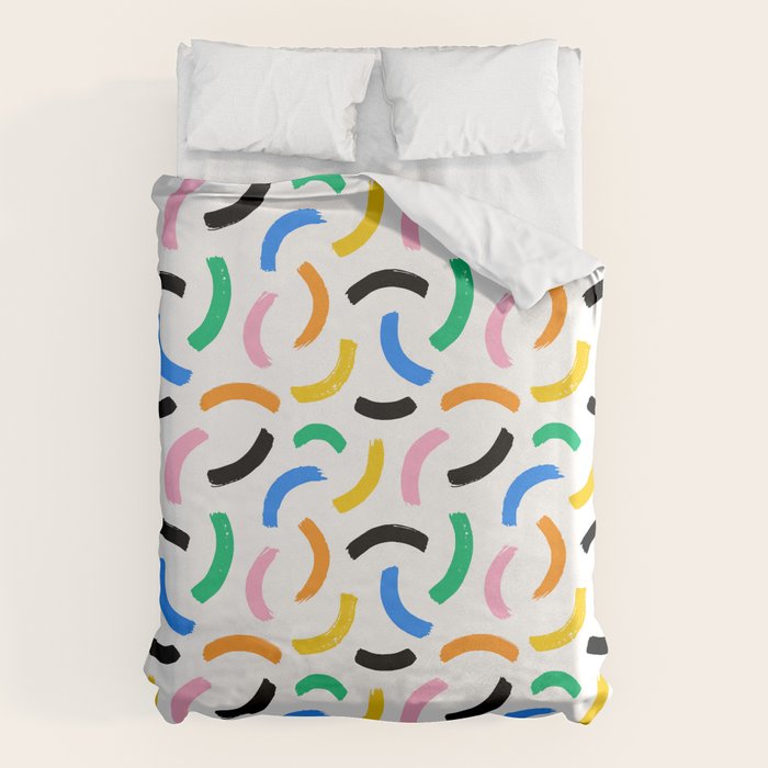 Colorful abstract brush stroke art pattern Duvet Cover Gallery Image 6