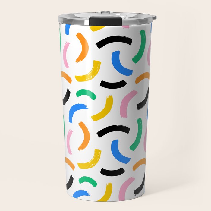 Colorful abstract brush stroke art pattern Travel Mug Gallery Image 1