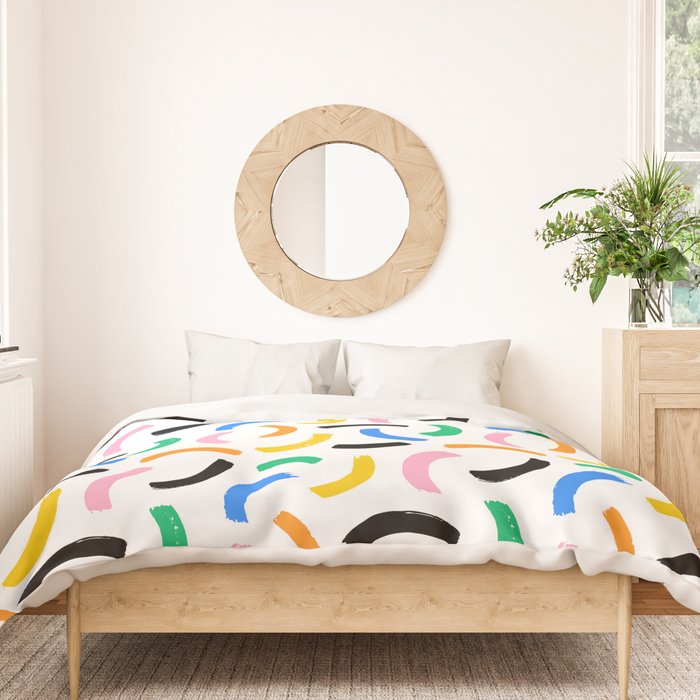 Colorful abstract brush stroke art pattern Duvet Cover Gallery Image 3