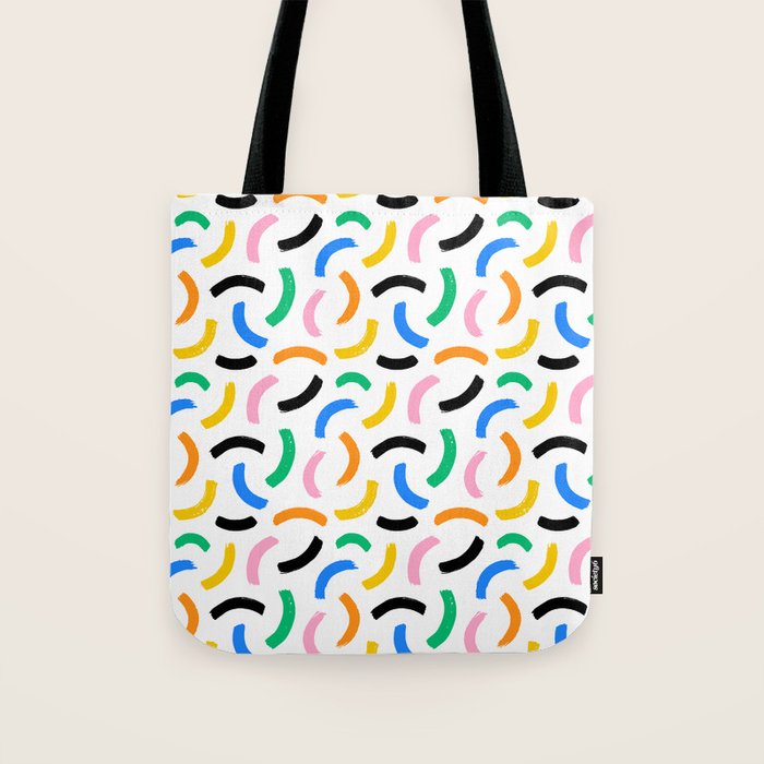 Colorful abstract brush stroke art pattern Tote Bag Gallery Image 1