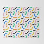 Colorful abstract brush stroke art pattern Throw Blanket Gallery Image 2