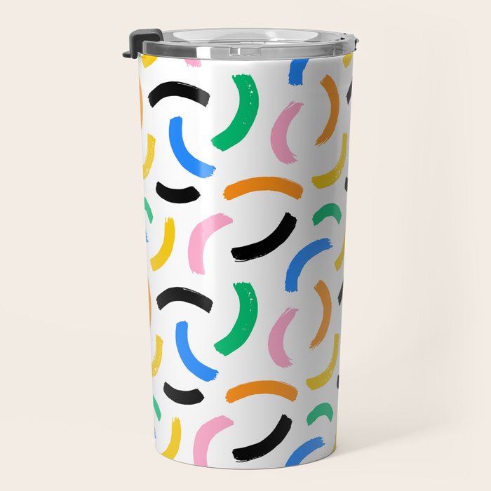 Colorful abstract brush stroke art pattern Travel Mug Gallery Image 3