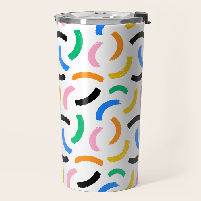 Colorful abstract brush stroke art pattern Travel Mug Gallery Image 2