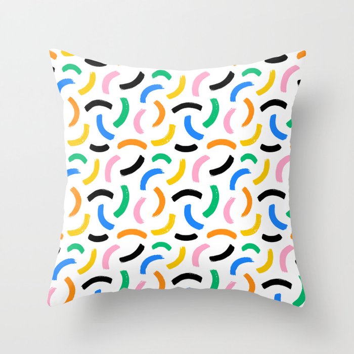 Colorful abstract brush stroke art pattern Throw Pillow Gallery Image 6