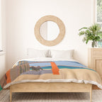 Greece Midcentury Modern Vintage Travel Poster Minimal Style Duvet Cover Gallery Image 3