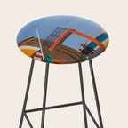 Greece Midcentury Modern Vintage Travel Poster Minimal Style Stool Gallery Image 2
