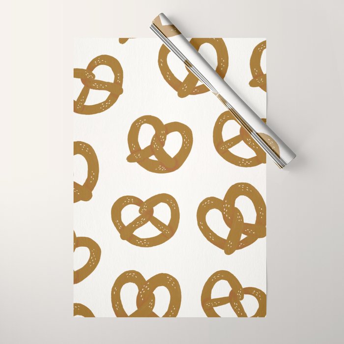Pretzel Pattern - White Wrapping Paper Gallery Image 1