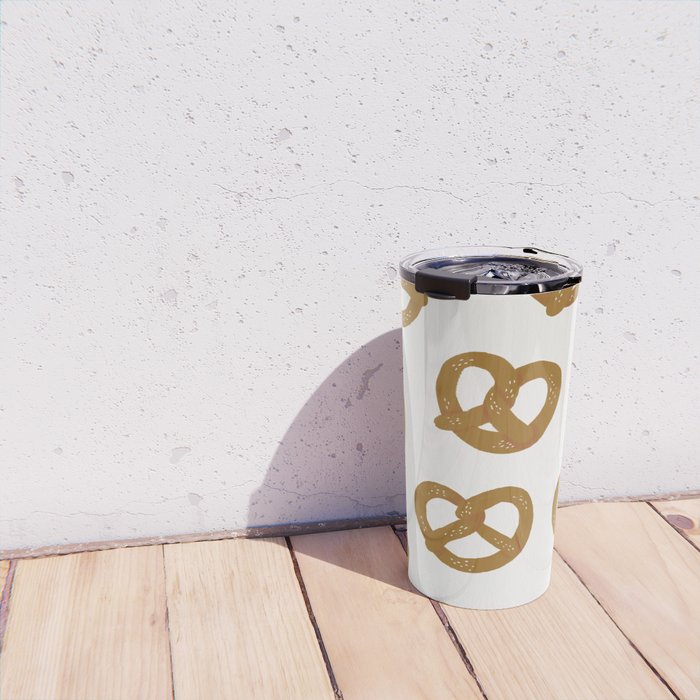 Pretzel Pattern - White Travel Mug Gallery Image 4