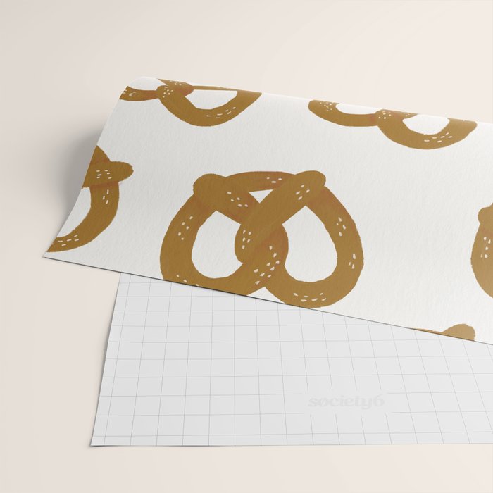 Pretzel Pattern - White Wrapping Paper Gallery Image 2