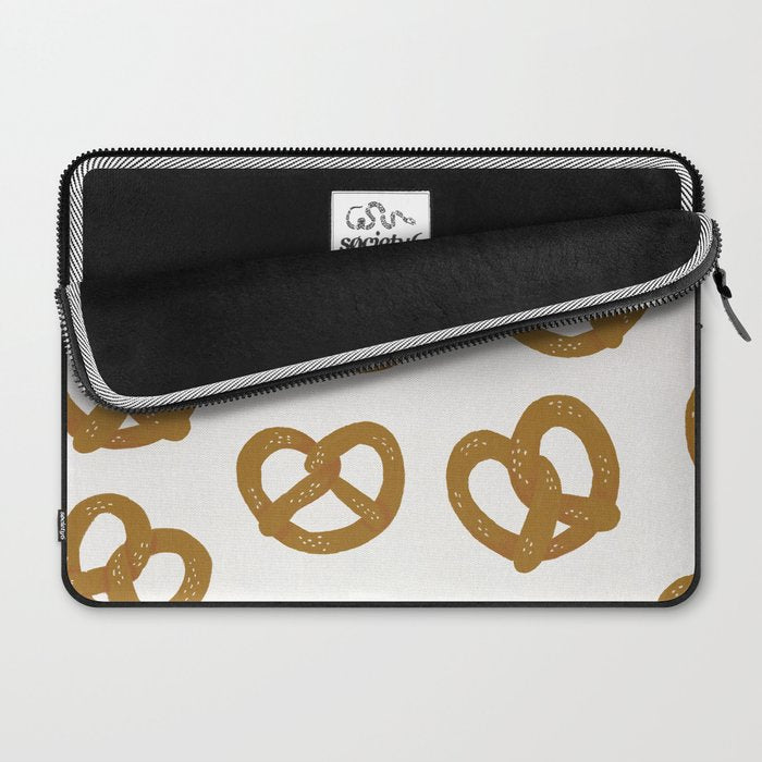 Pretzel Pattern - White Laptop Sleeve Gallery Image 2