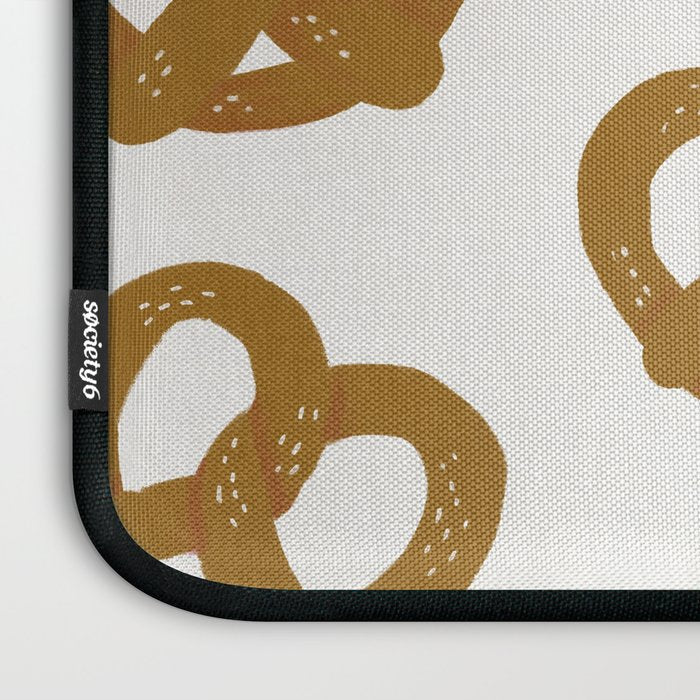 Pretzel Pattern - White Laptop Sleeve Gallery Image 3