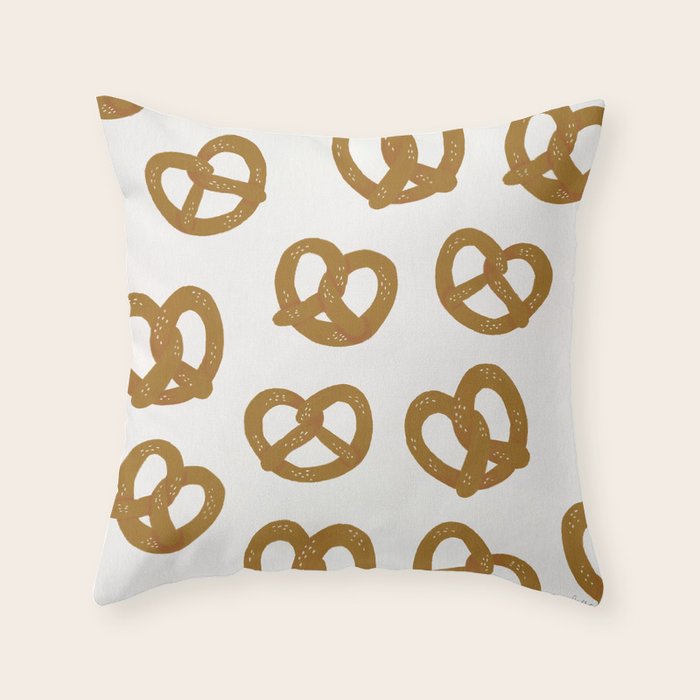 Pretzel Pattern - White Throw Pillow Gallery Image 1