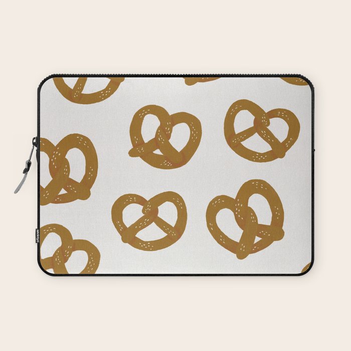 Pretzel Pattern - White Laptop Sleeve Gallery Image 1