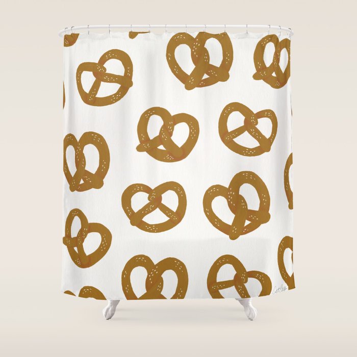 Pretzel Pattern - White Shower Curtain Gallery Image 1