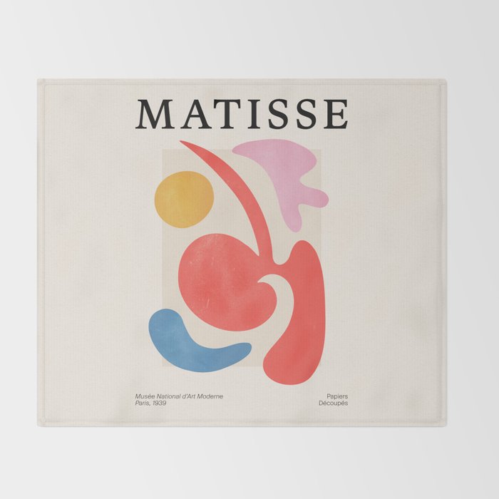 Abstract Shapes: Matisse Paper Cutouts III Throw Blanket Gallery Image 2