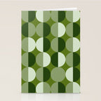Retro 70s disco half circles sage green Stationery Card Gallery Image 2