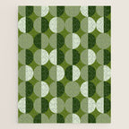 Retro 70s disco half circles sage green Jigsaw Puzzle Gallery Image 1