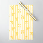 Charming Yellow Ribbon and Stripes  Wrapping Paper Gallery Image 1