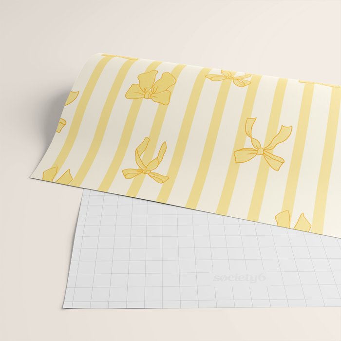 Charming Yellow Ribbon and Stripes  Wrapping Paper Gallery Image 2