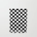 Check Checkered Checkerboard Geometric Black And White Pattern Wall Hanging Gallery Image 1