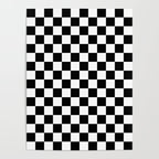 Check Checkered Checkerboard Geometric Black And White Pattern Poster Gallery Image 4