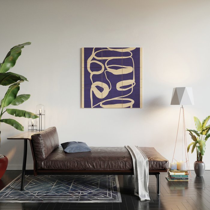 Abstract line art 100 Wood Wall Art Gallery Image 2